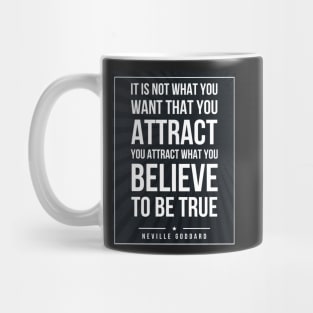 Neville Goddard quote Subway style (white text on black) Mug